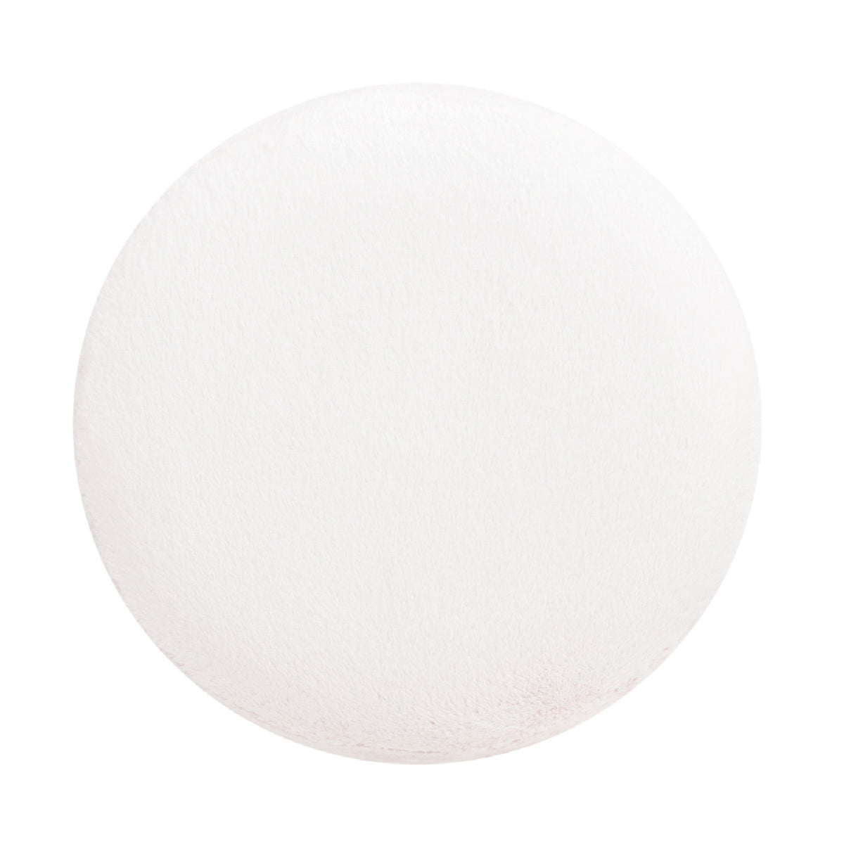 Round Fur Upholstered & Burl Pouf Ottoman | OROA