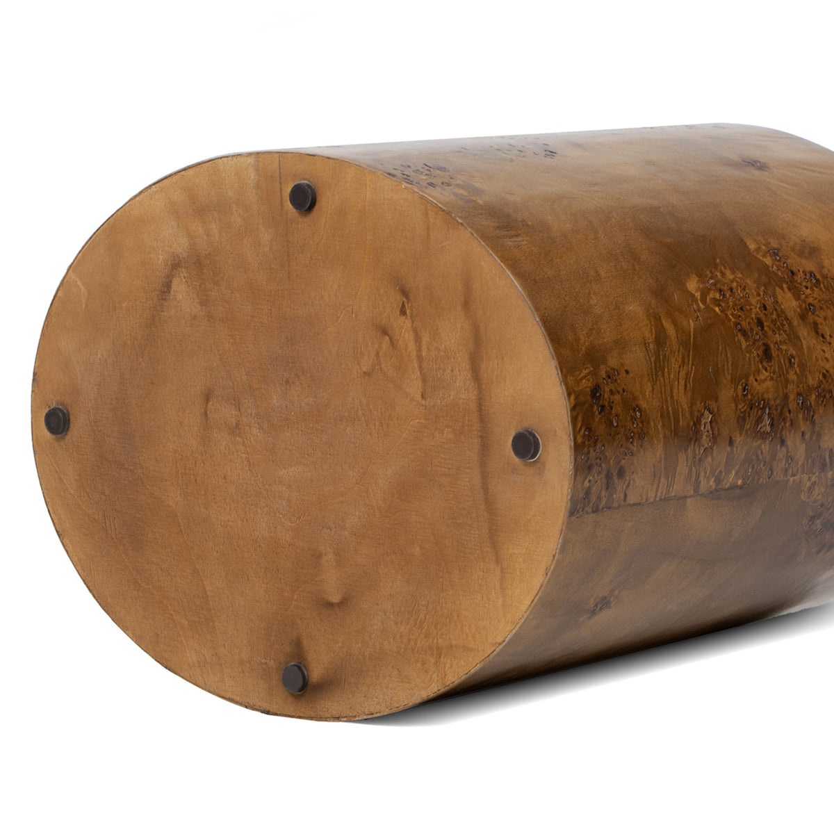 Brown Walnut Oval Pillar Side Table | OROA