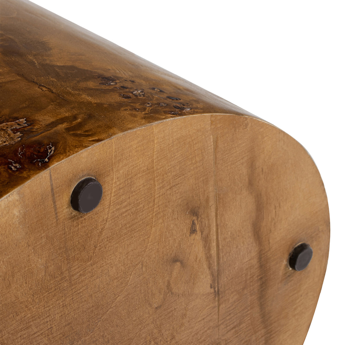 Brown Walnut Oval Pillar Side Table | OROA
