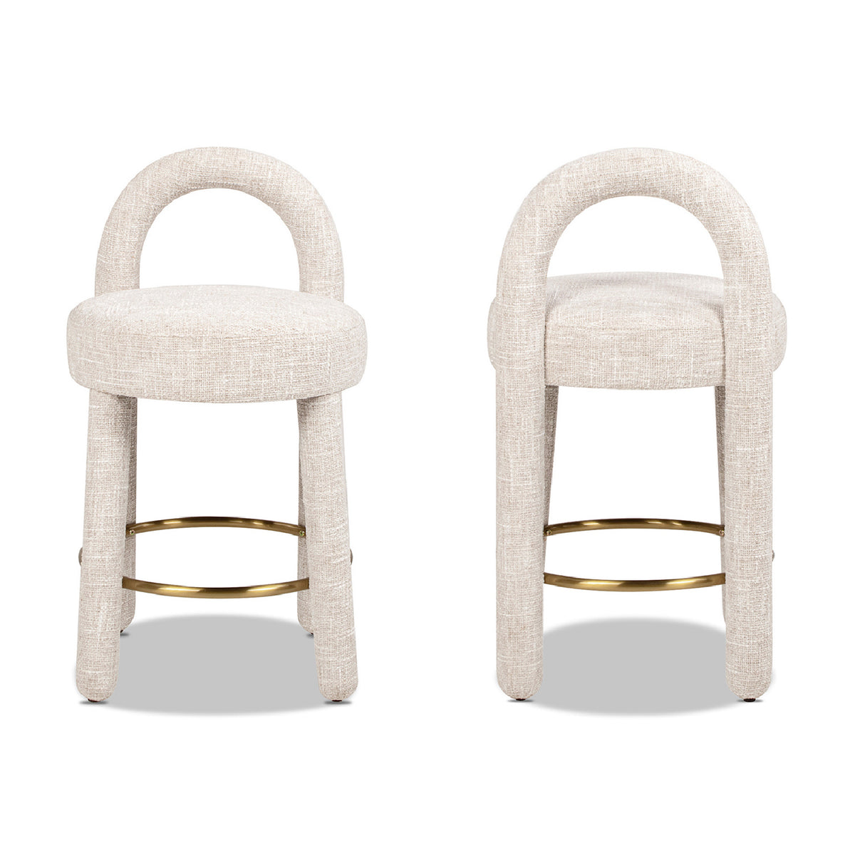 Round Arched Upholstered Counter Stools (2) | OROA