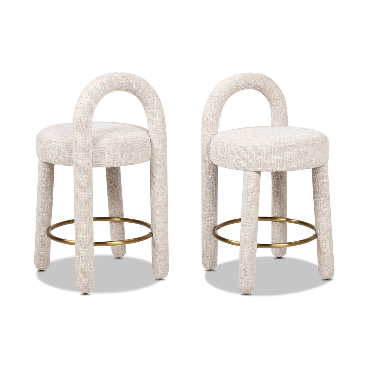 Round Arched Upholstered Counter Stools (2) | OROA