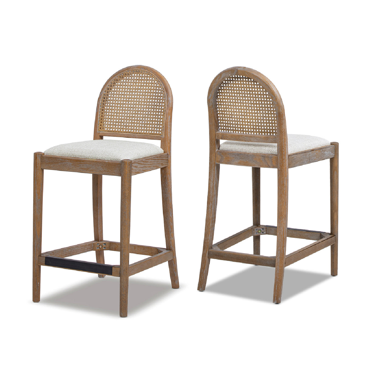 Modern European furniture - Curved Back Cane Rattan Counter Stools (2) - www.oroa.com