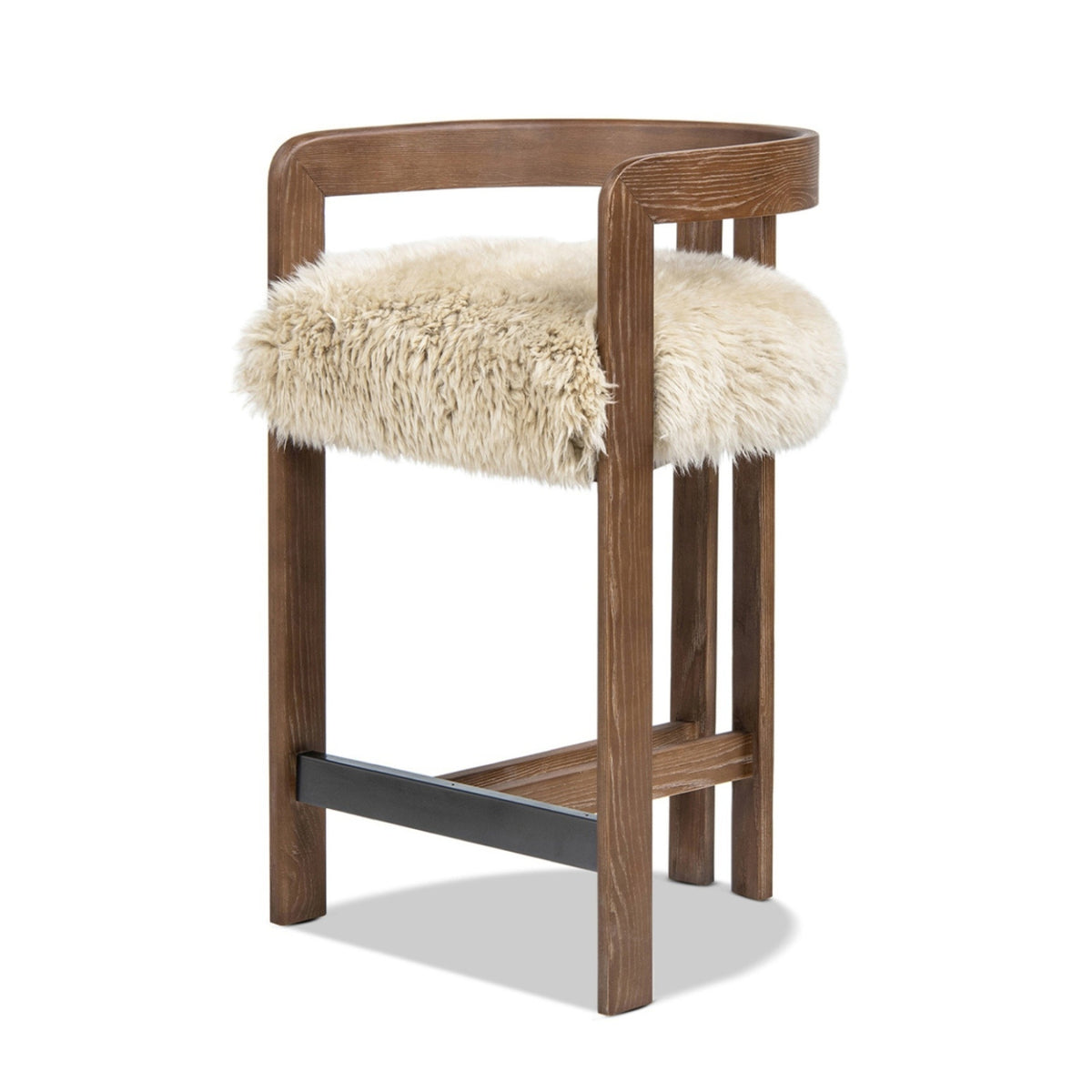 Dark Brown Ash Wood Counter Stool | OROA