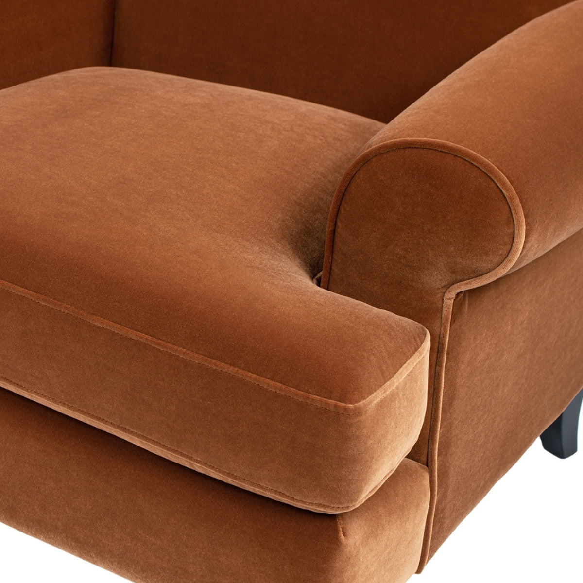 Burnt Orange Velvet Accent Chair | OROA