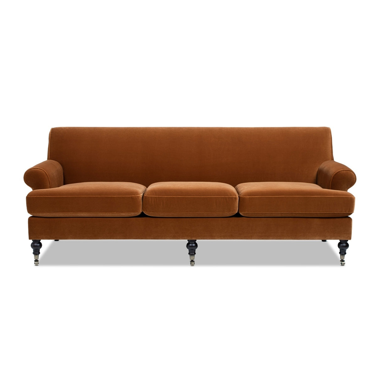 Burnt Orange Three-Cushion Tight Back Sofa | OROA