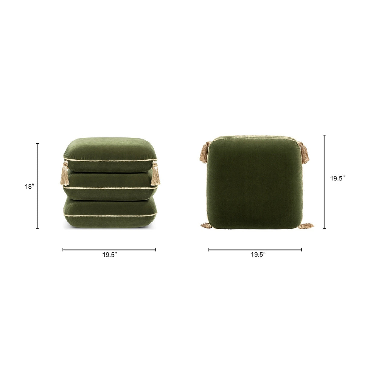 Monarch Velvet Tassel Ottoman | OROA