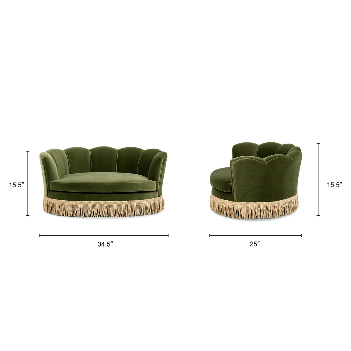 Clara Scalloped Pet Sofa Bed | OROA