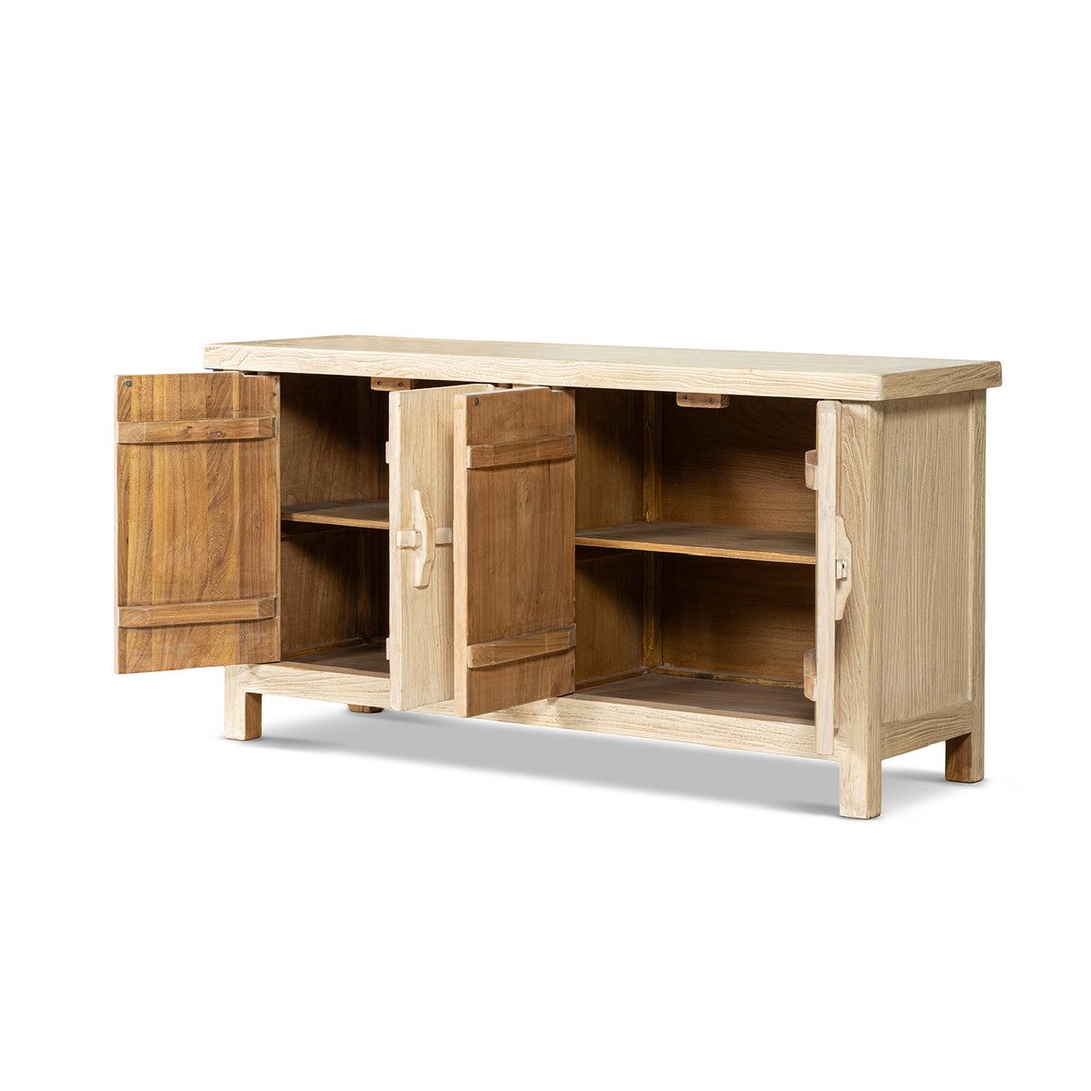 Rowan Light Natural Reclaimed Elm 4-Door Cabinet | OROA