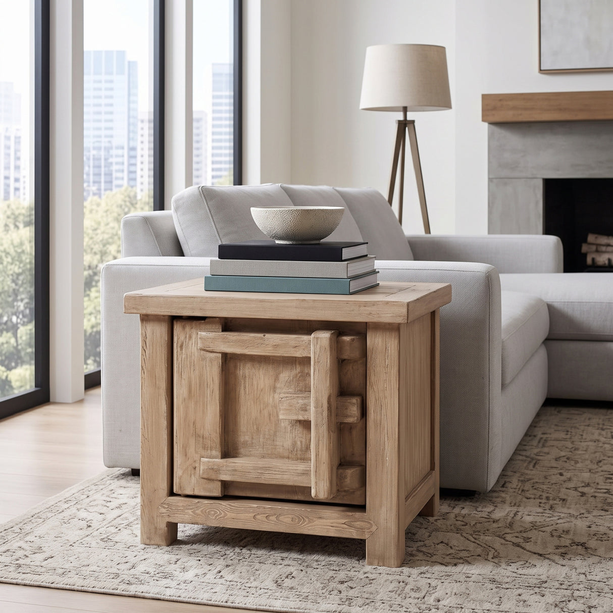 Rowan Pine Wood Side Table | OROA