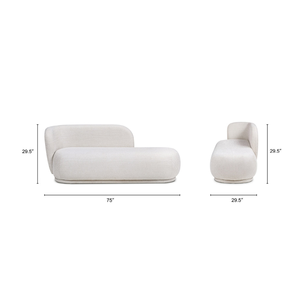Modern European furniture - Modern Rounded Beige Chaise Lounge - www.oroa.com