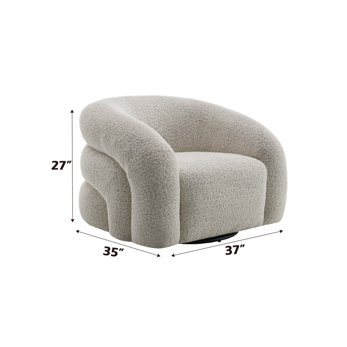 Irma Gray Boucle Swivel Chair | OROA