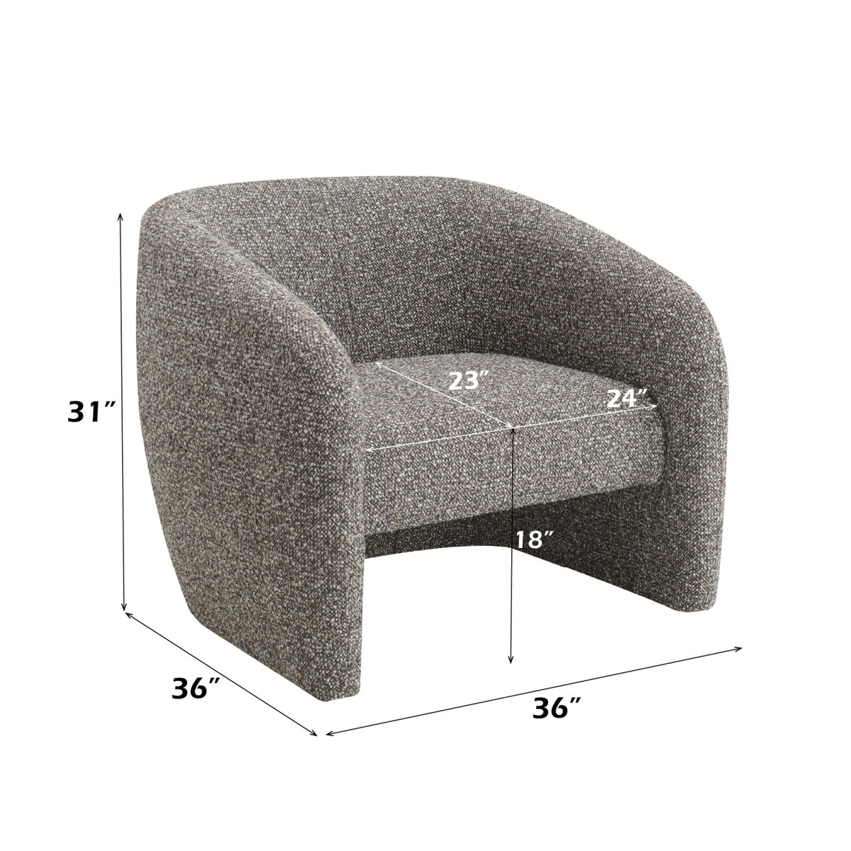 Modern European furniture - Livia Brown & Gray Tweed Accent Chair - www.oroa.com