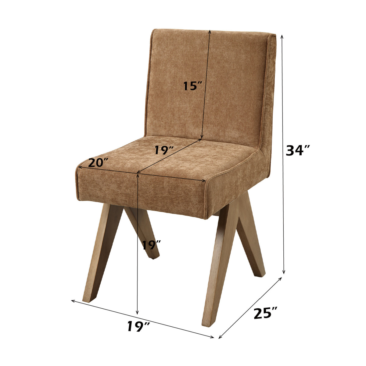 Chocolate Chenille Side Chairs (2) by OROA