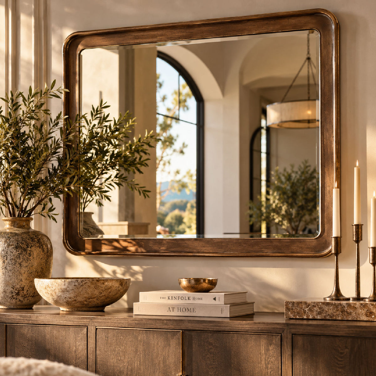 Ouida Brown and Gold Mirror | OROA