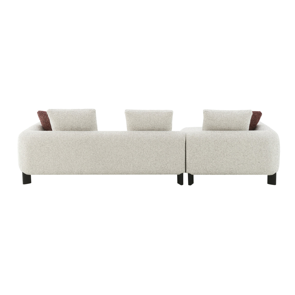 Mardi Maroon & Beige Tweed Sectional Sofa | OROA