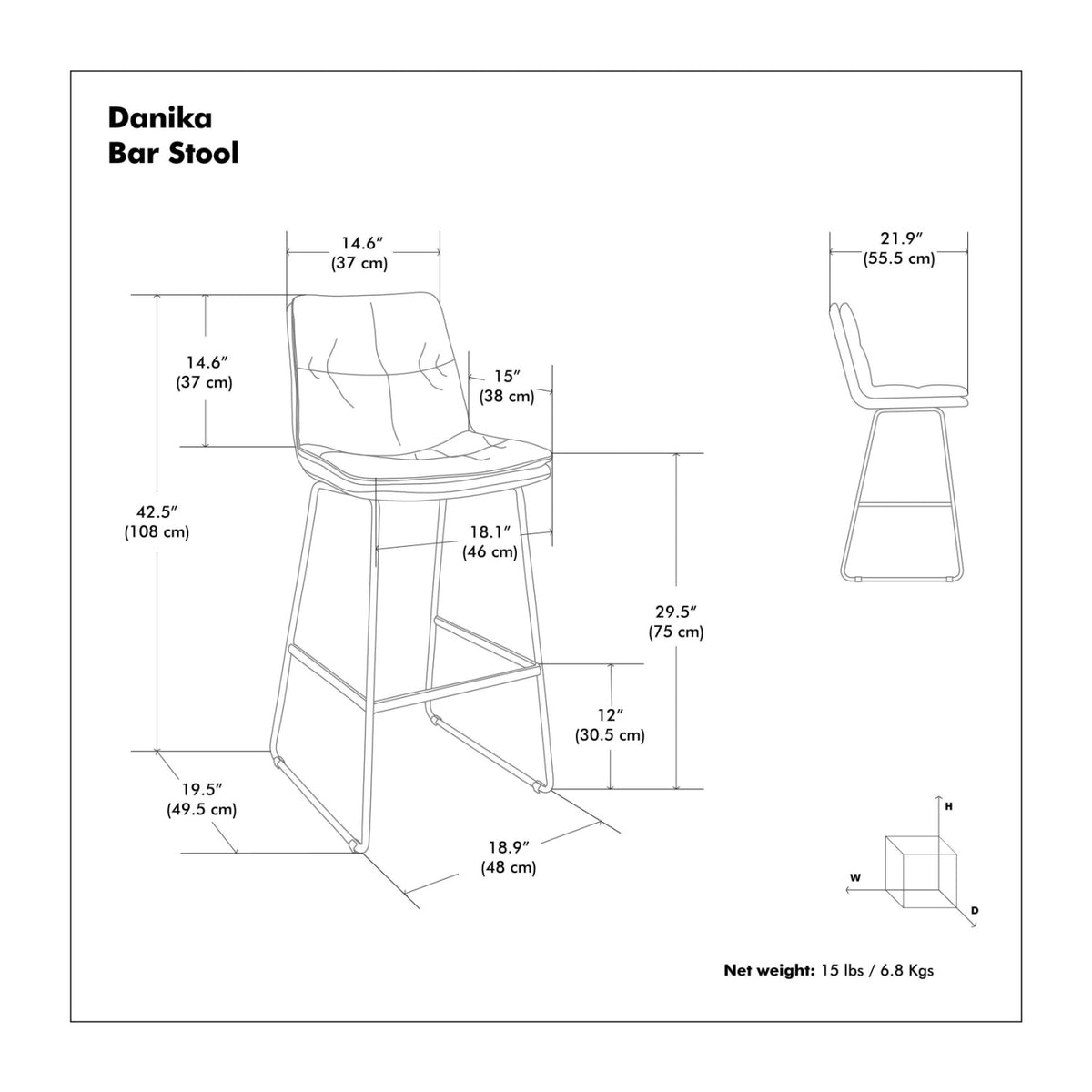 Camel Brown Bar Stools (2) by OROA