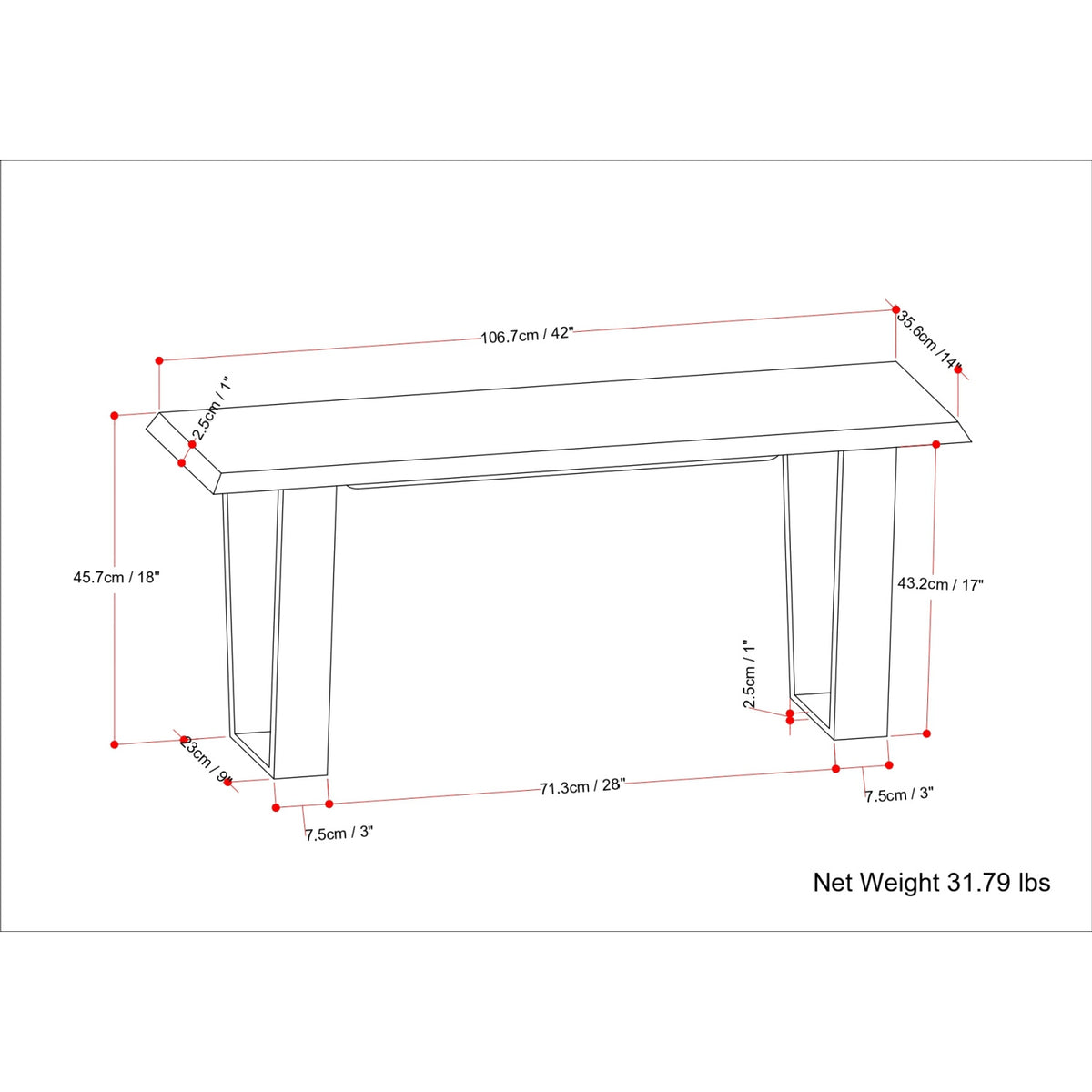 Modern European furniture - Cognac Terence Bench - www.oroa.com
