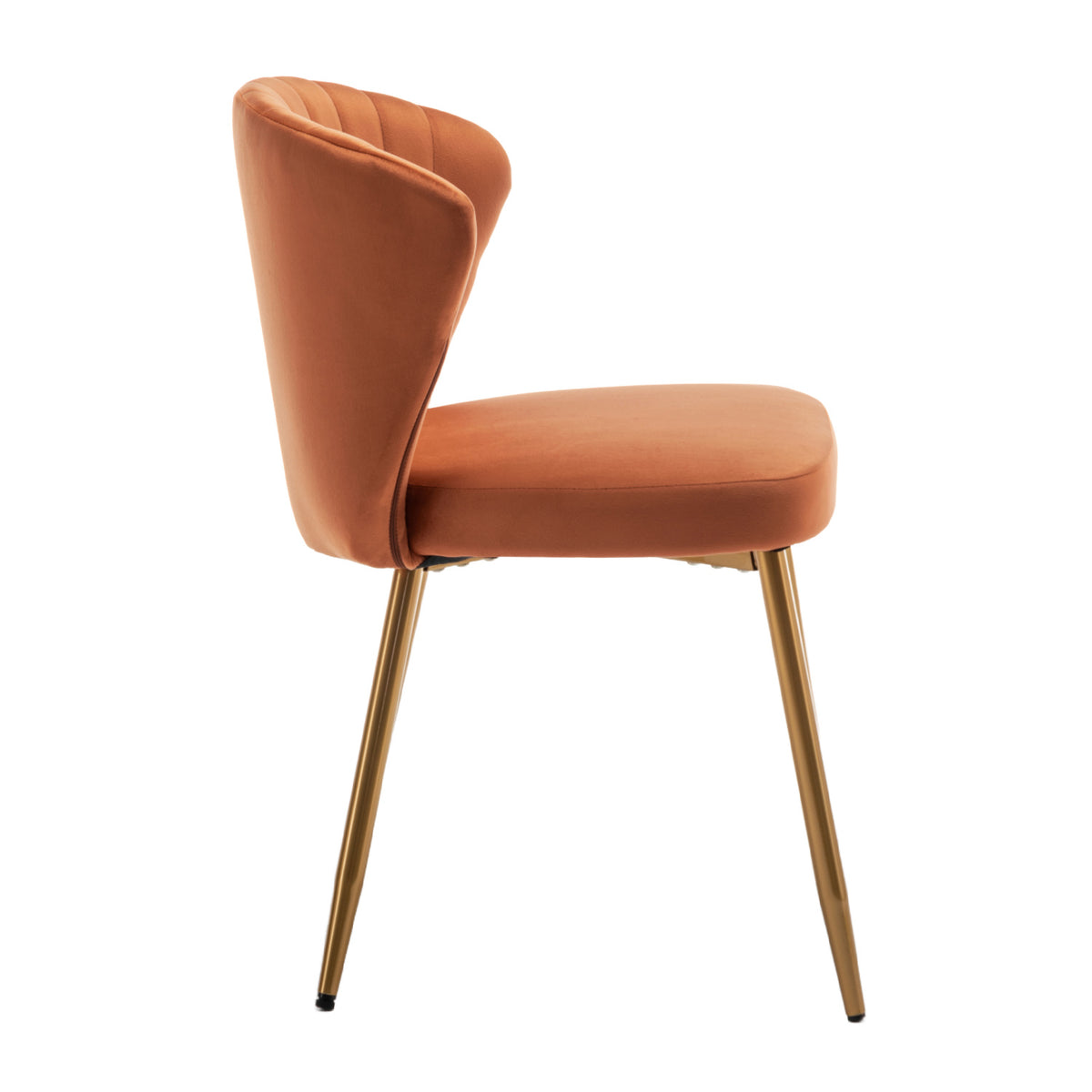 Orange Velvet Armless Accent Chair | OROA