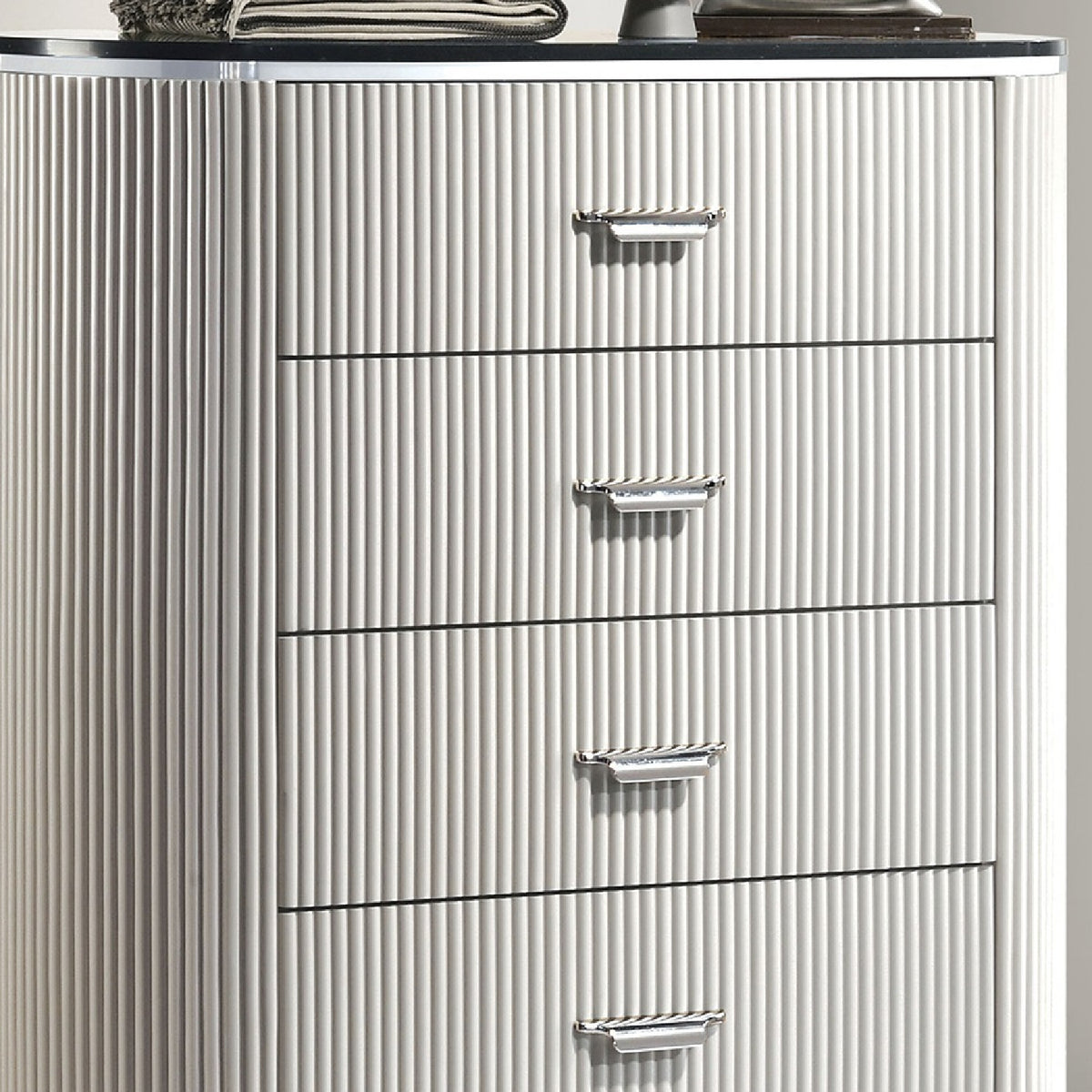 Modern European furniture - Light Gray 5-Drawer Chest - www.oroa.com