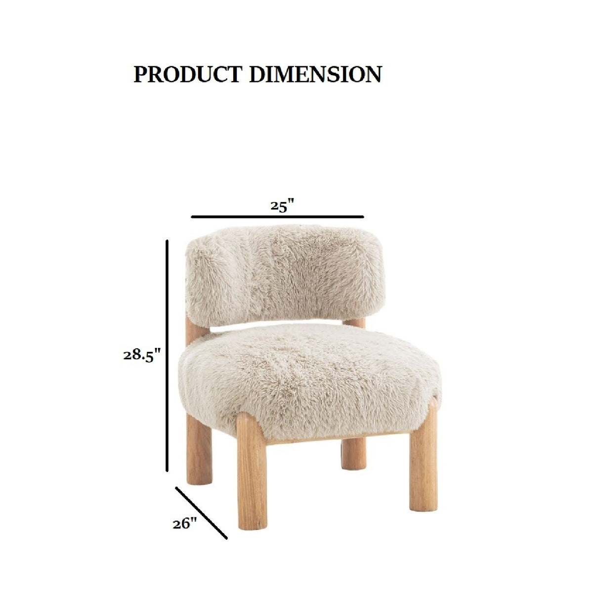 Modern European furniture - Contemporary Taupe Fur Fabric Accent Chair - www.oroa.com