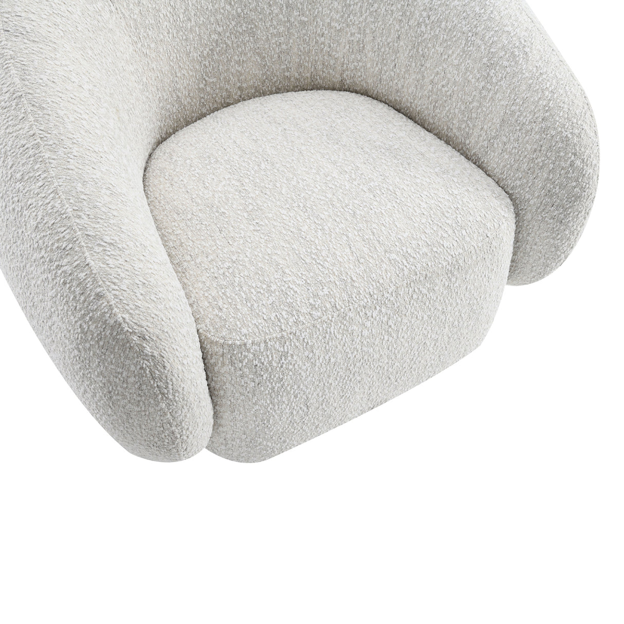 Beige Upholstered Swivel Accent Chair | OROA