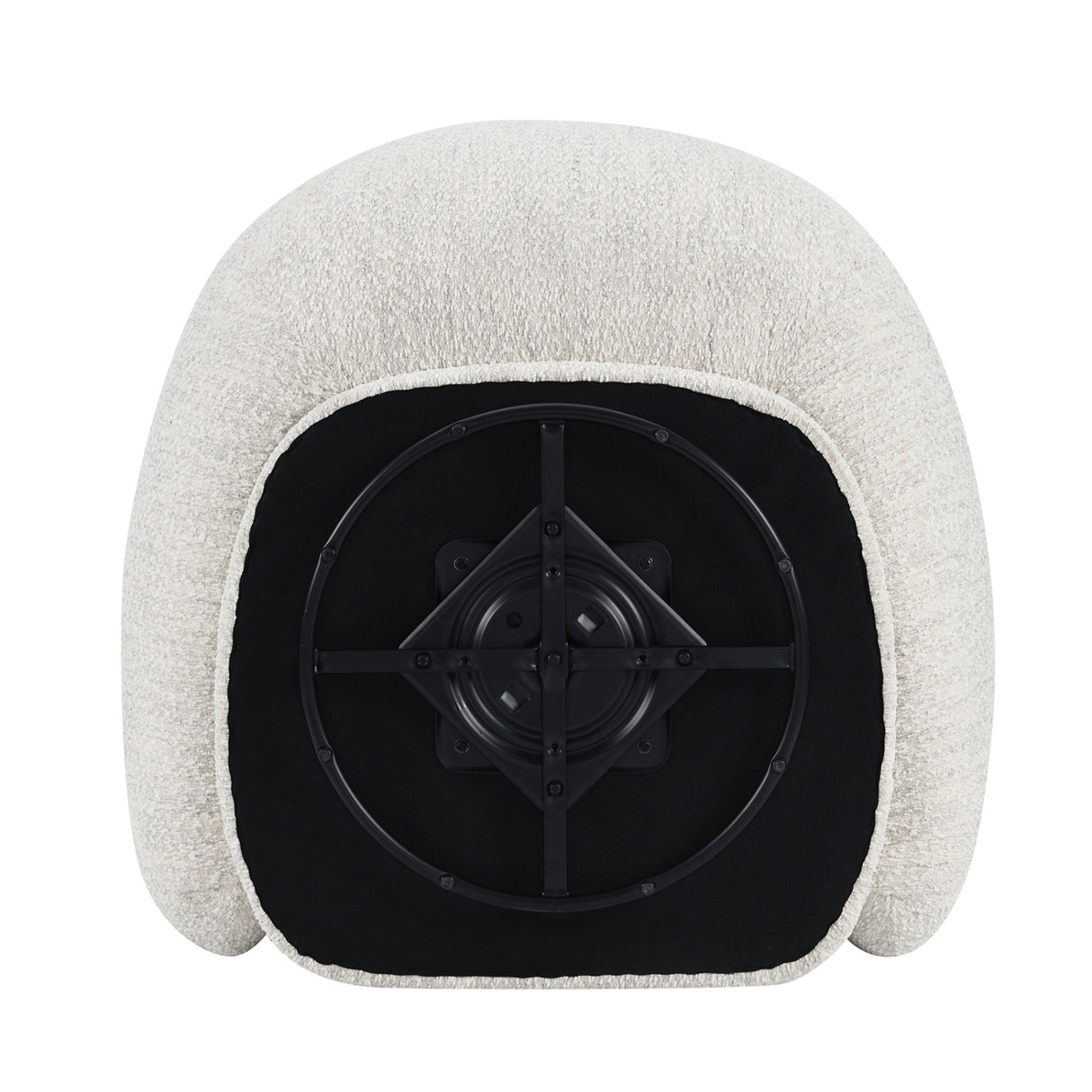Beige Upholstered Swivel Accent Chair | OROA