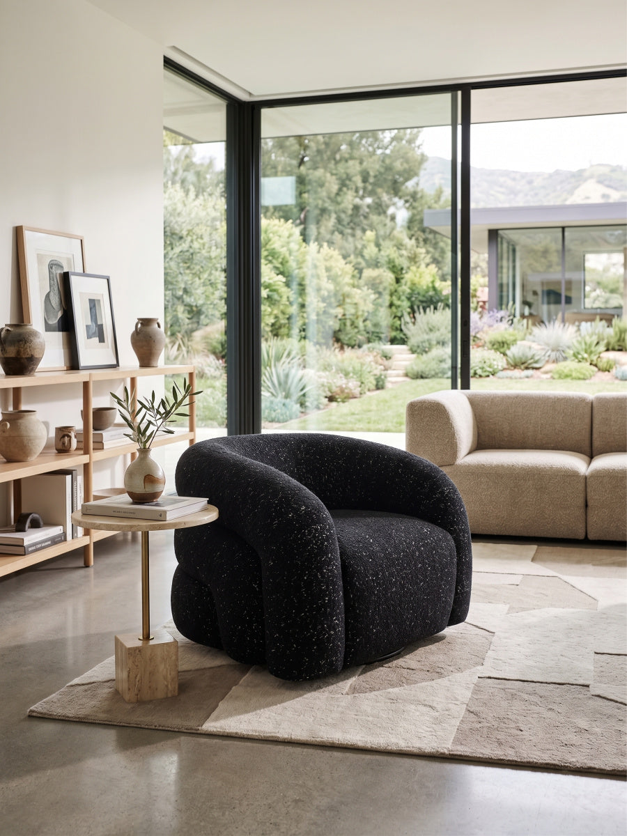 Black Curve Back Swivel Chair | OROA