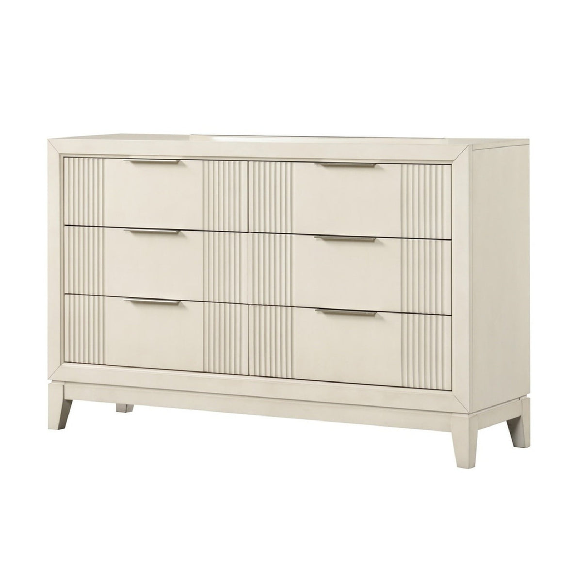 Antique White Fluted Wooden Dresser | OROA