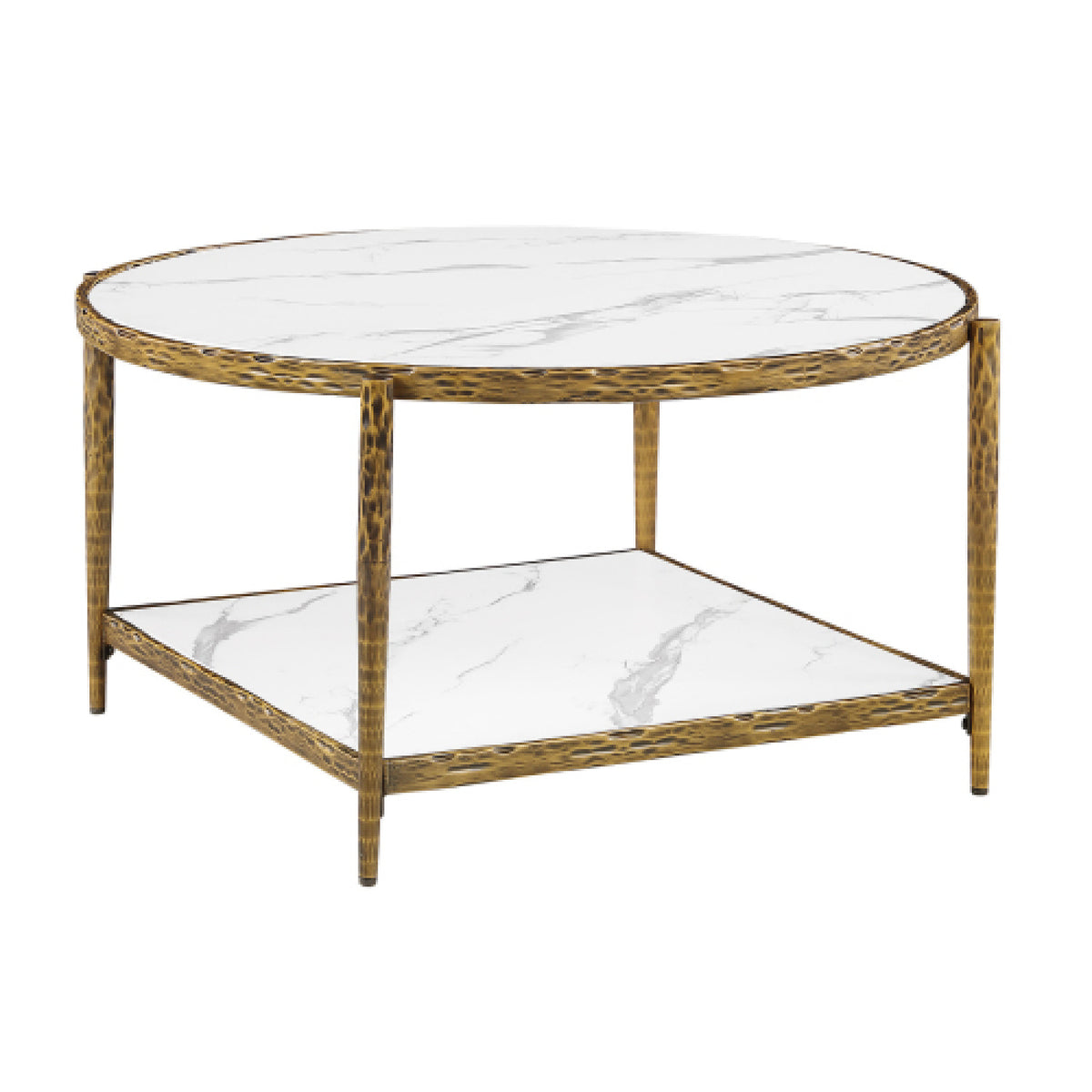 Contemporary Matte Gold Finish Coffee Table | OROA