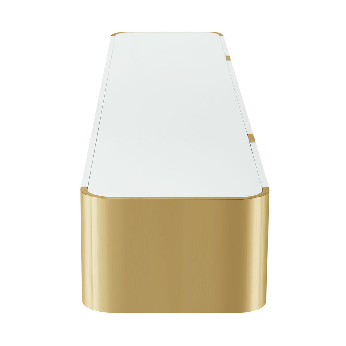 Contemporary White and Gold TV Stand Cabinet | OROA