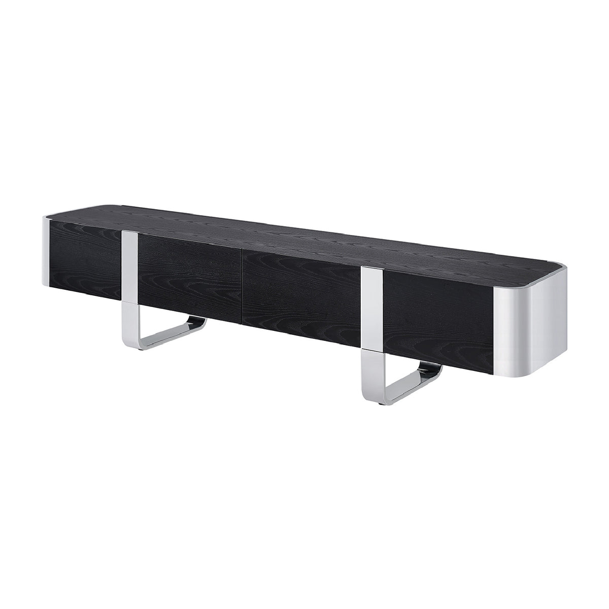 Modern Black and Silver TV Stand Cabinet | OROA