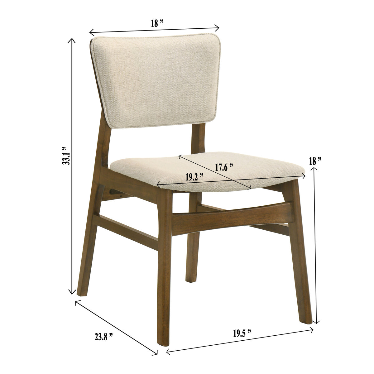 Mid-century Modern Upholstered Dining Chairs (2) by OROA