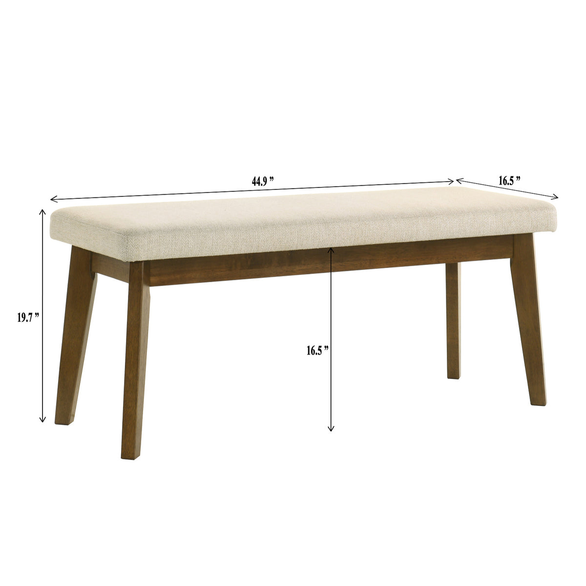Modern European furniture - Beige Fabric Upholstery Bench - www.oroa.com
