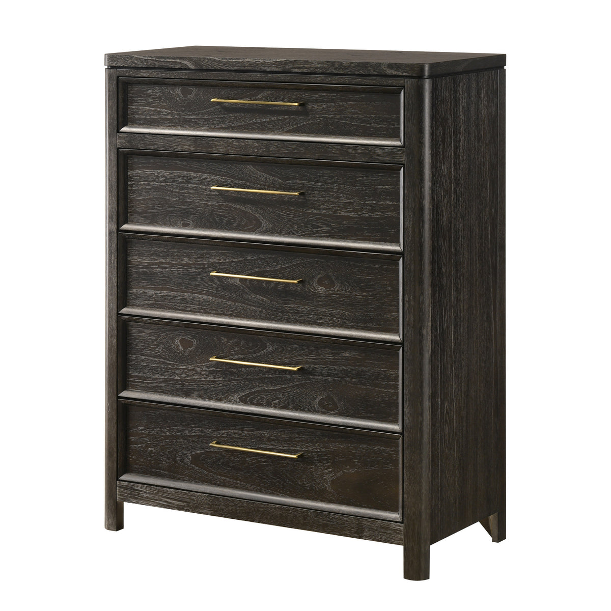 Contemporary 5-Drawers Gray Brown Tall Chest by OROA