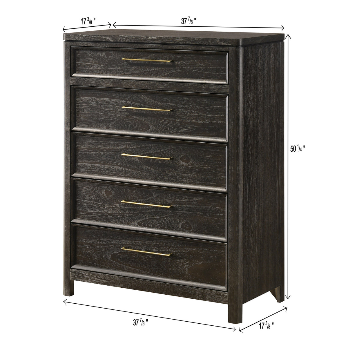 Contemporary 5-Drawers Gray Brown Tall Chest by OROA