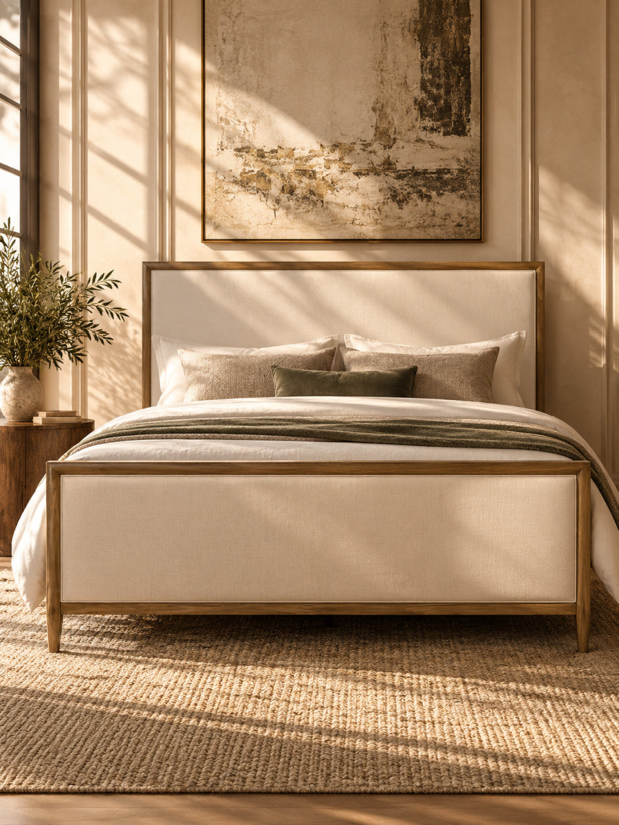 Modern European furniture - Upholstered Panel Design King Bed - www.oroa.com