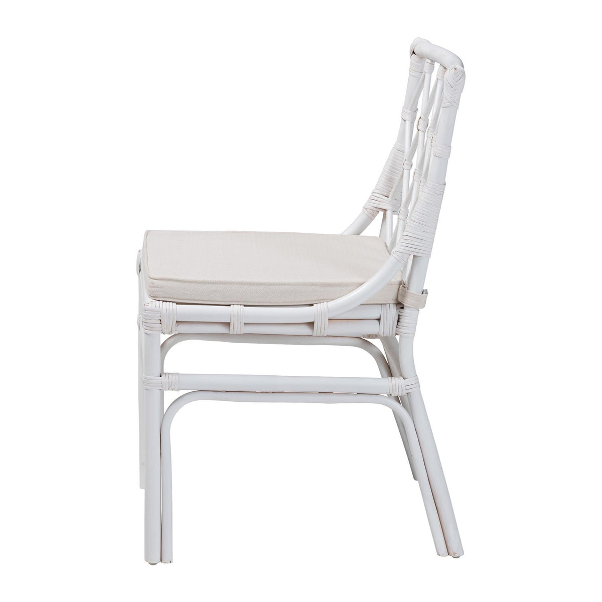 Bohemian White Rattan Dining Chair | OROA