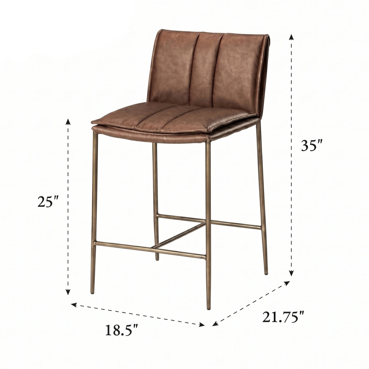 Brown Upholstered Counter Stool | OROA