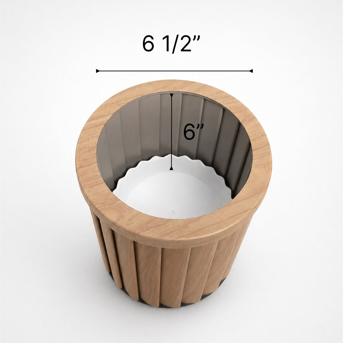 Chestnut Round Strata Column Planter SM by OROA