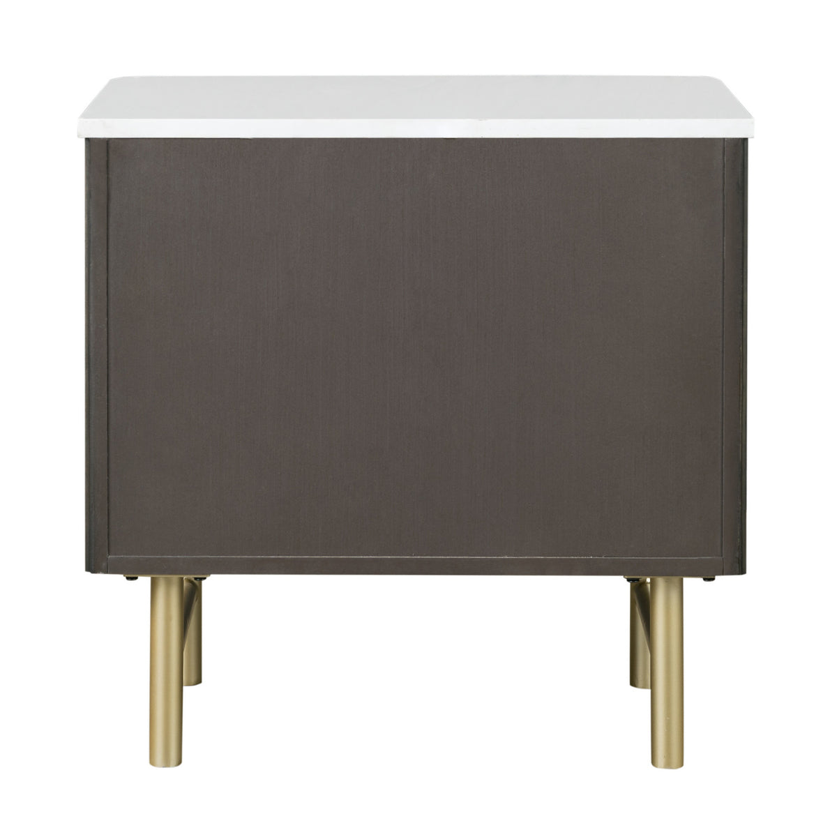 Natural Marble Top Espresso Nightstand | OROA