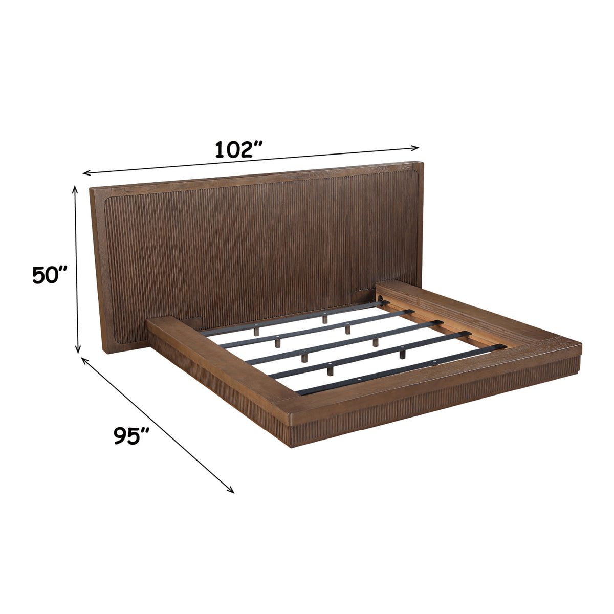 Leanna Brown Oak Queen Bed | OROA
