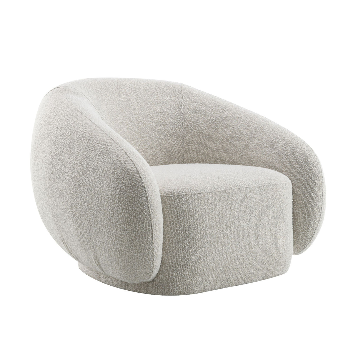 Beige Upholstered Swivel Chair | OROA