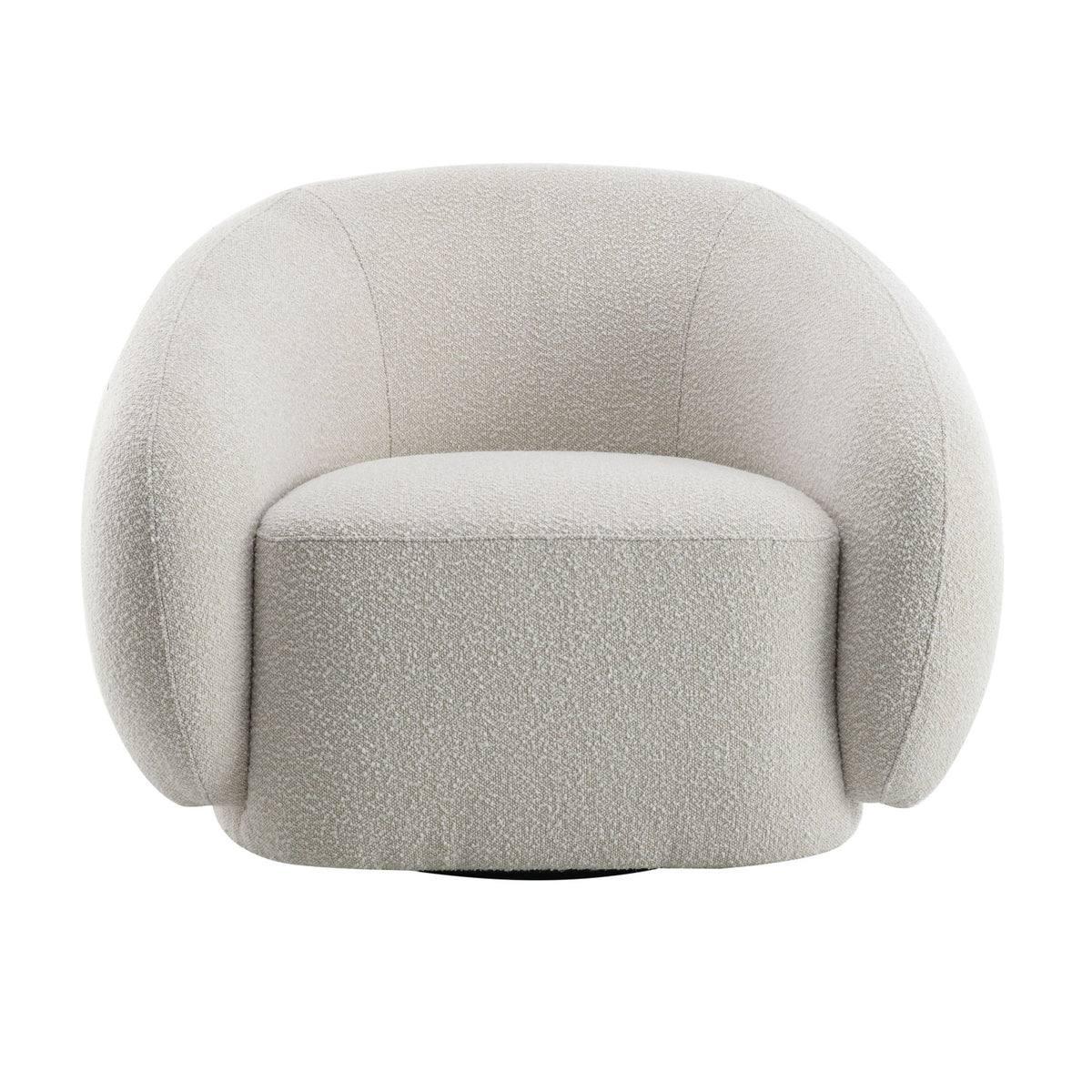 Beige Upholstered Swivel Chair | OROA