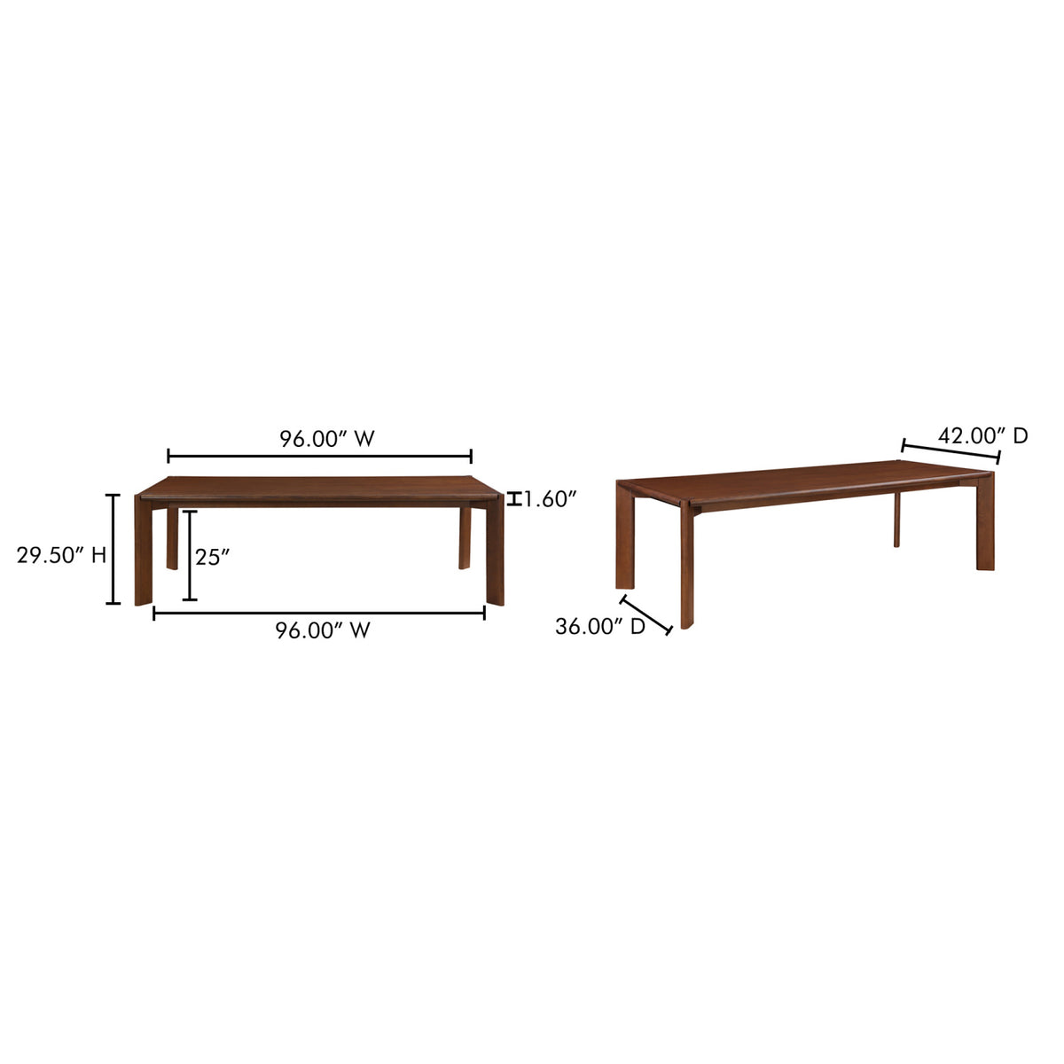 Rectangular Walnut-Stained Ash Dining Table | OROA