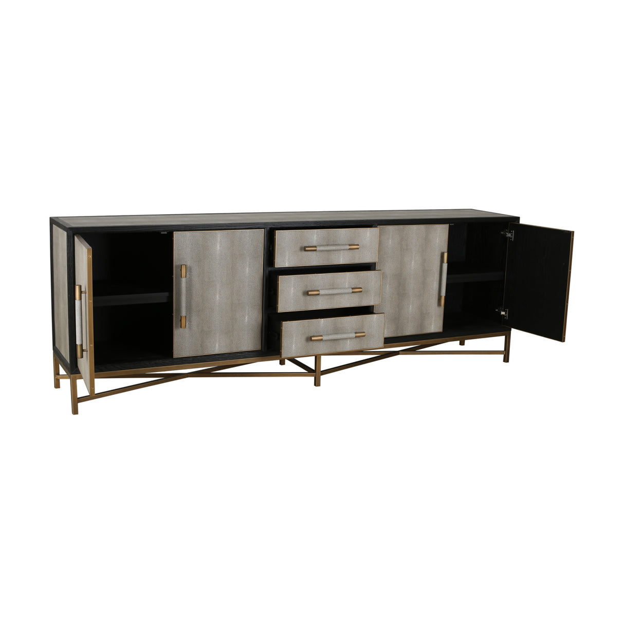 Gray Shagreen Vegan Leather Sideboard | OROA