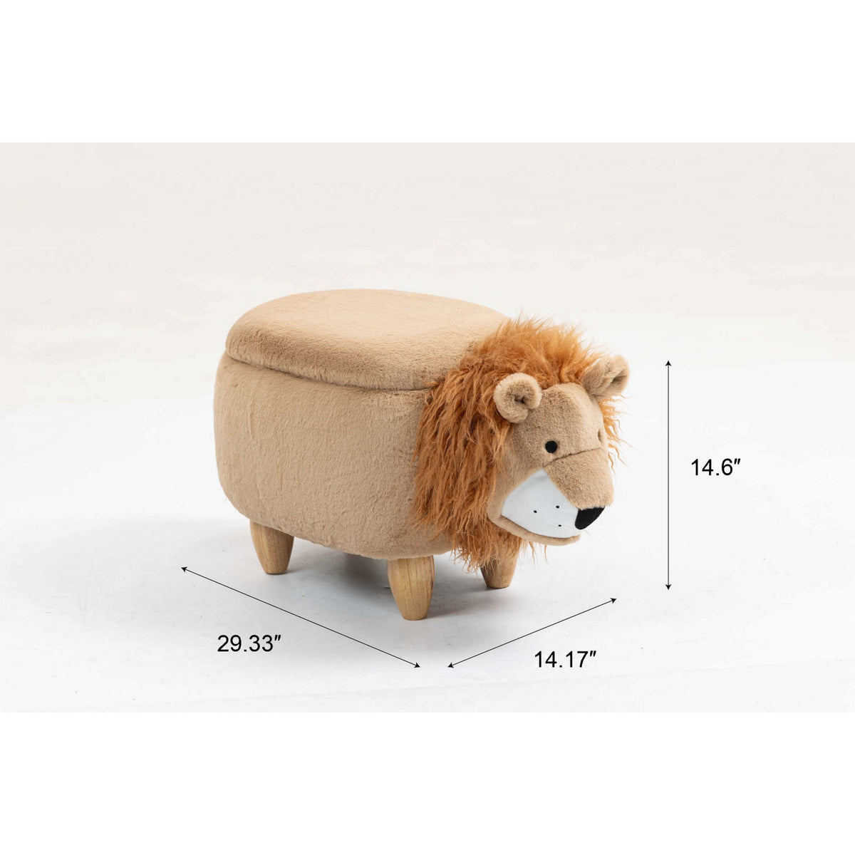 Luke the Lion Storage Ottoman | OROA Kids