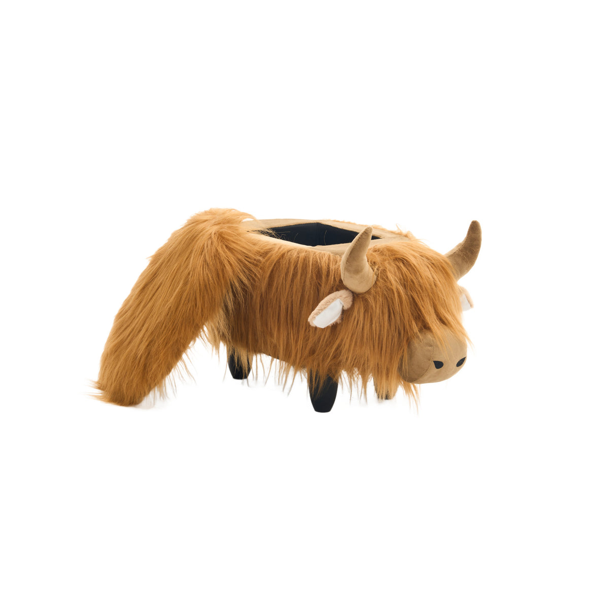 Brown Highland Cow Storage Ottoman | OROA