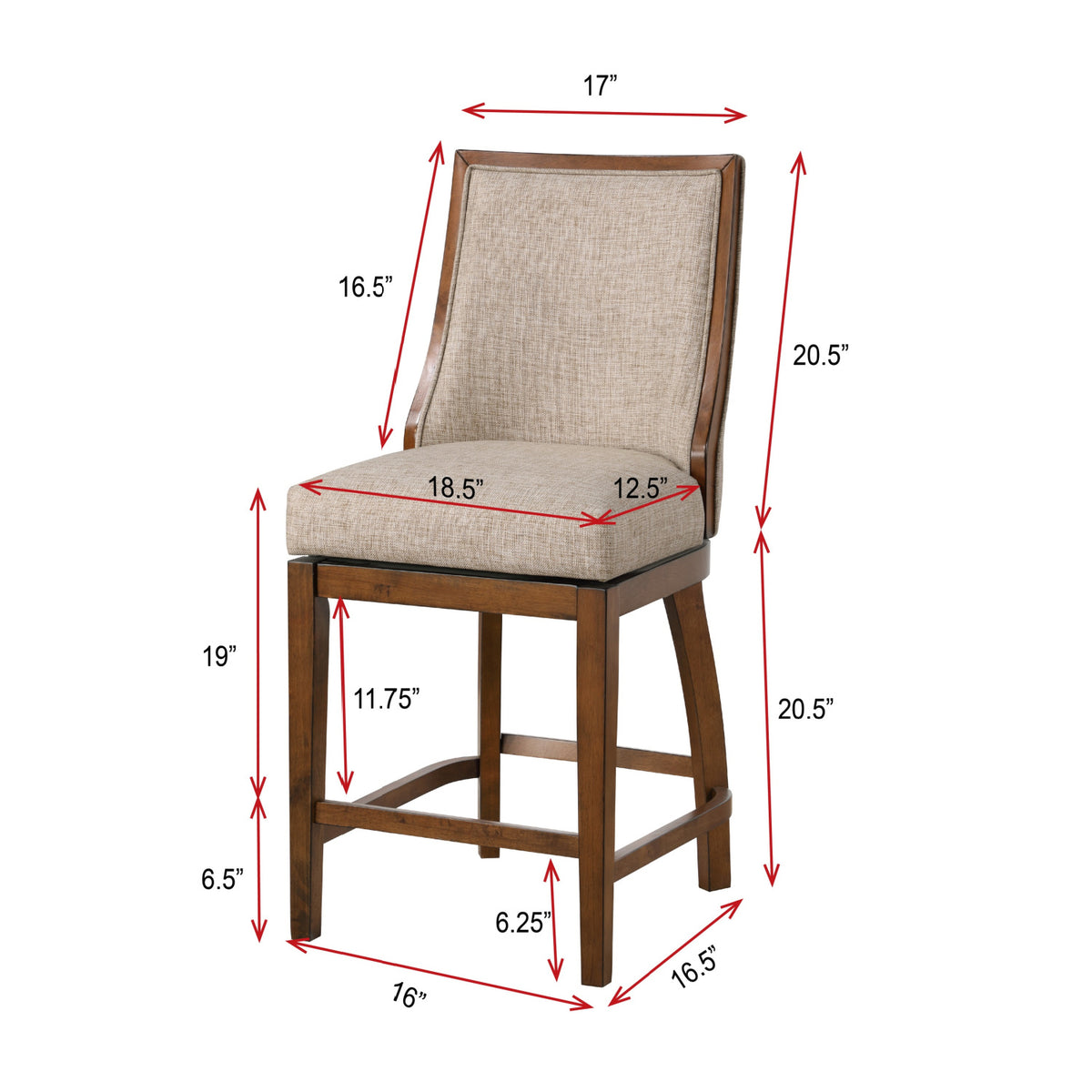 Modern European furniture - Katherine Walnut Frame Barstool - www.oroa.com