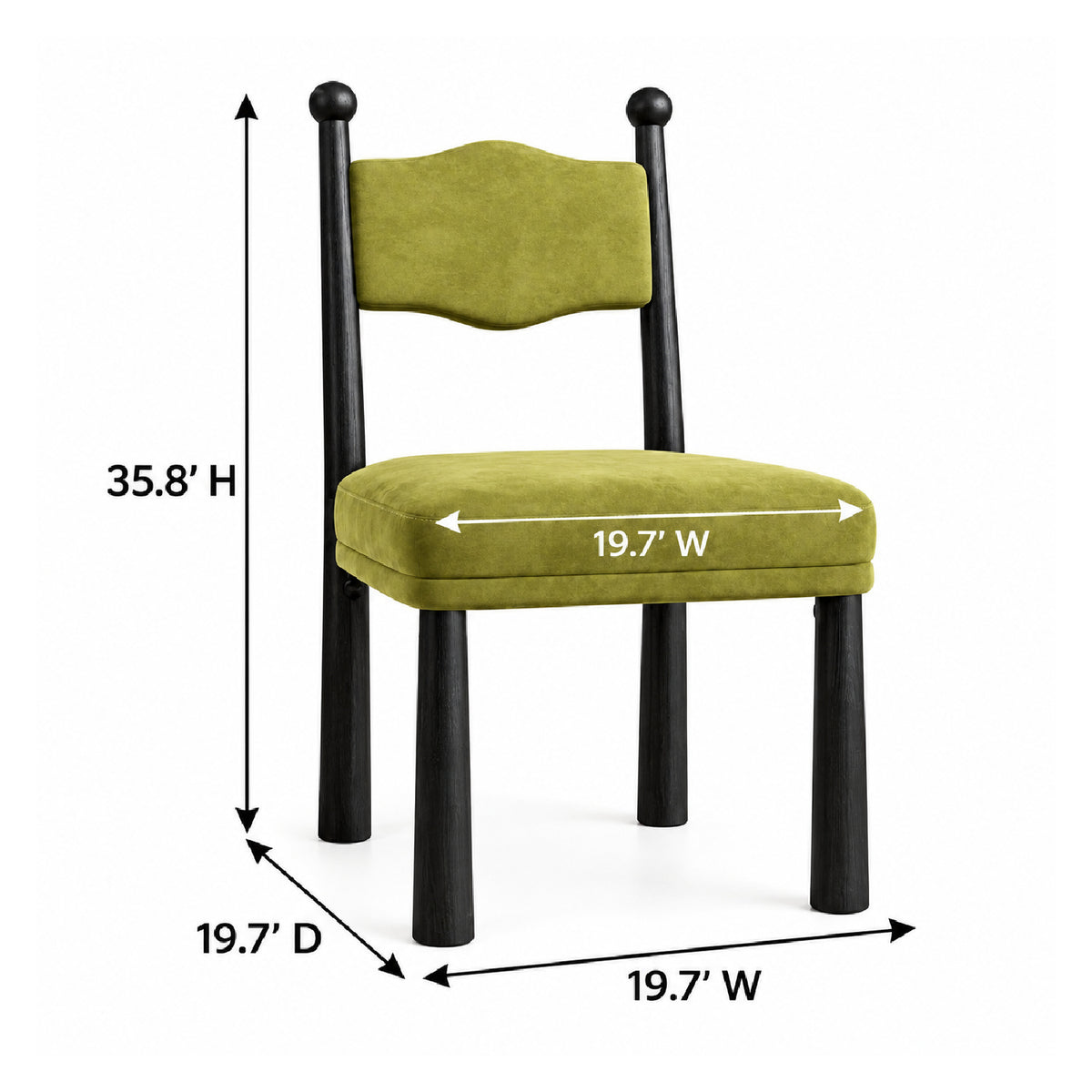 Mid-Century Modern Upholstered Wood Dining Chairs (2) | OROA