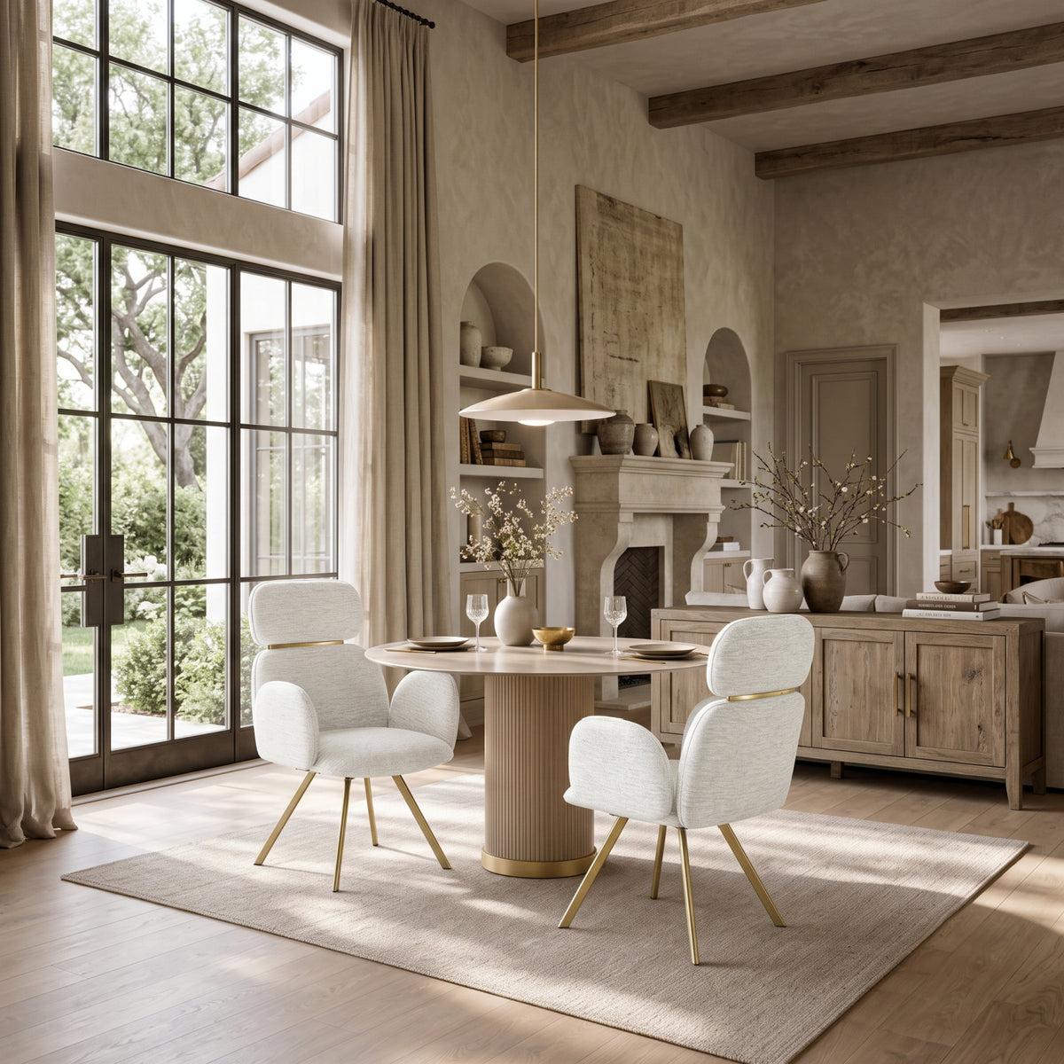 Contemporary Upholstered Dining Chairs (2) | OROA